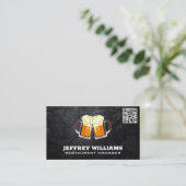 Tasse von Biertoast | QR Code Business Card Visitenkarte (Stehend Vorderseite)