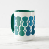Tasse von blauem und grünem Geige-Kaffee (Vorderseite Links)