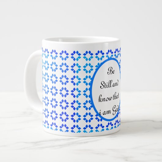 Tasse von blauem und weißem Inspirationsangebot (Vorderseite Links)