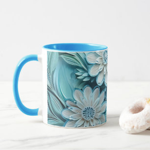 Tasse von Blue Cut Paper-Blume