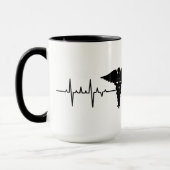 Tasse von Caduceus und Herzfrequenz (Links)