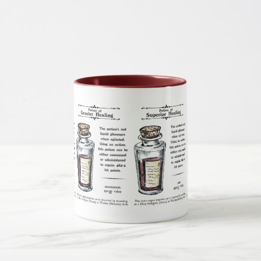 Tasse von D&D-Heiltränken (Zentrum)