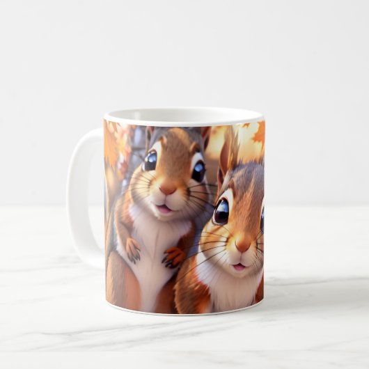 Tasse von Eichhörnchen mit realistischem 3D-Effekt (Vorderseite Links)