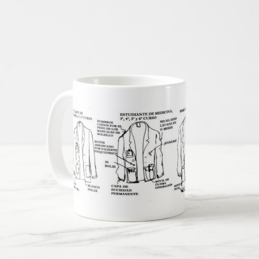 Tasse von Entwicklung des Kittels von medikamente (Vorderseite Links)
