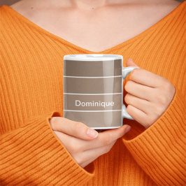 Tasse von erdigen, feinen Streifen mit weißer Gren