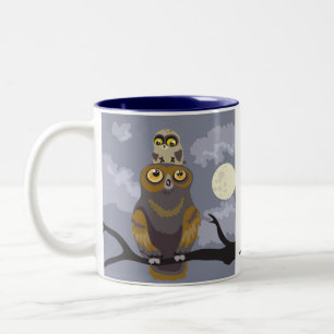 Tasse von Eule und Babyhühnern