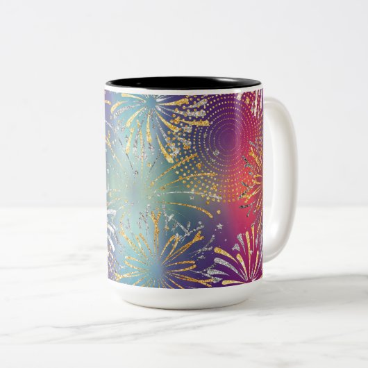 Tasse von Feuerwerkskörpern Illustriert (VorderseiteRechts)