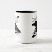 Tasse von Fischen oder Verschwinden - Monochrom (Zentrum)