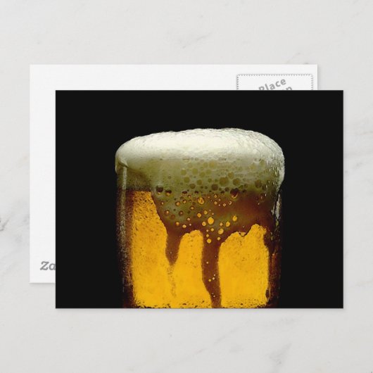 Tasse von frischem Bier Postkarte (Vorne/Hinten)