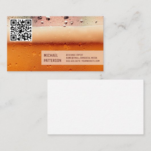 Tasse von Frostier Bier | Restaurateur | QR-Code Visitenkarte (Vorne/Hinten)