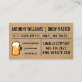 Tasse von Frothbeer | Natürlicher brauner Hintergr Visitenkarte (Rückseite)