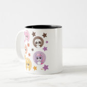 Tasse von funkelnden Sternen und Süßen Tieren (Vorderseite Links)