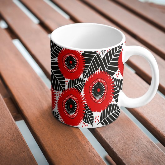 Tasse von Funky Red Poppies Blumenmuster