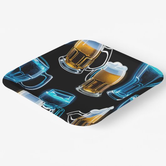 Tasse von Glasbäern Pappteller (Gewinkelt)