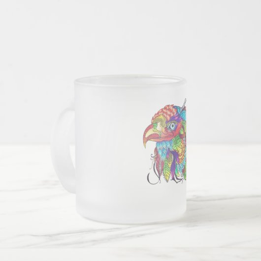 Tasse von handfarbenen Vögeln - Beruhigung von Nat (Vorderseite Links)