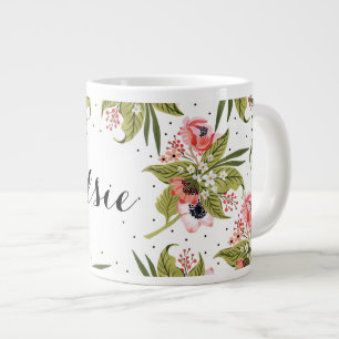 Tasse von handgemalten Blumenpfropfen