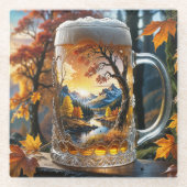 Tasse von Herbstbier Glasuntersetzer (Vorderseite)