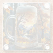 Tasse von Herbstbier Glasuntersetzer (Rückseite)