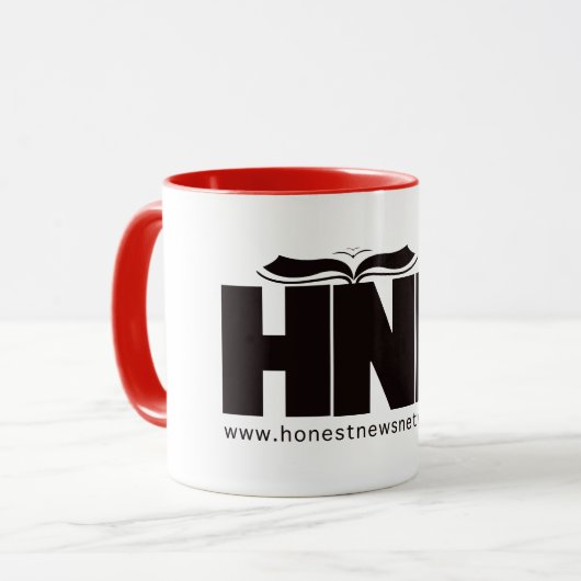 TASSE von HNN Weiß, Schwarz und Rot (Vorderseite Links)