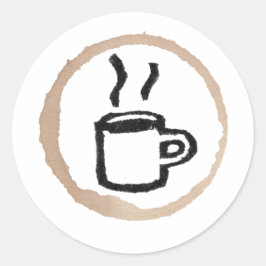 Tasse von Kaffee/Kaffee Runder Aufkleber