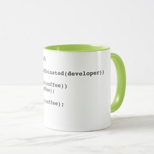 Tasse von Kaffeecode für Softwareentwickler (VorderseiteRechts)