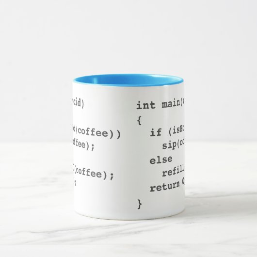 Tasse von Kaffeecode für Softwareentwickler (Zentrum)