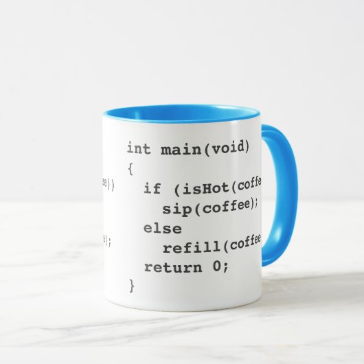 Tasse von Kaffeecode für Softwareentwickler (VorderseiteRechts)
