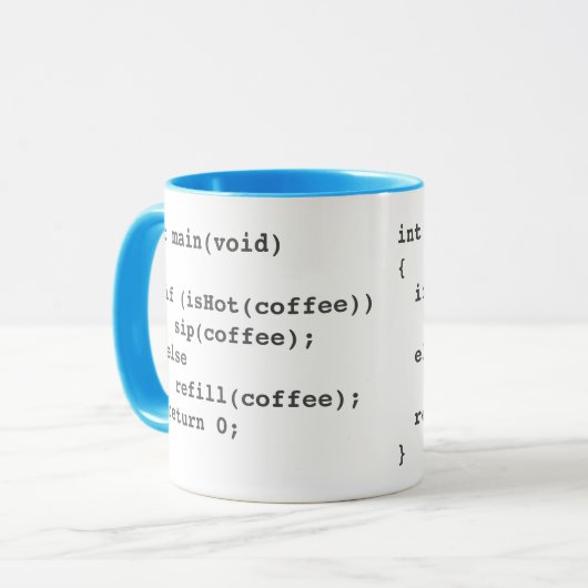 Tasse von Kaffeecode für Softwareentwickler (Vorderseite Links)