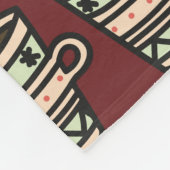 Tasse von Kakao mit Marshmallow Pattern Burgund Fleecedecke (Ecke)