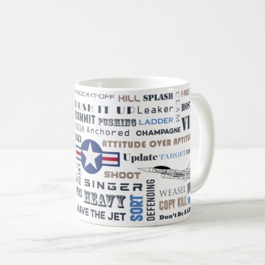 Tasse von Kampfpiloten mit Pilotengesprächen und F (VorderseiteRechts)