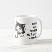 Tasse von Katze, Kaffee und Computer (VorderseiteRechts)