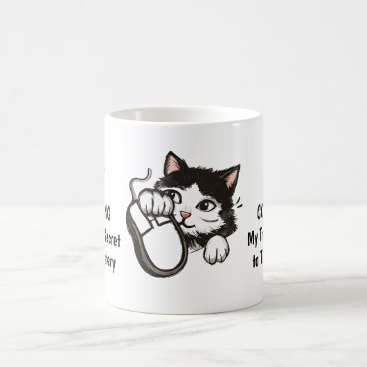 Tasse von Katze, Kaffee und Computer (Mittel)