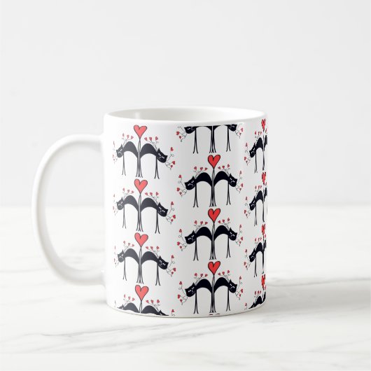 Tasse von Katzen und Herz (Links)