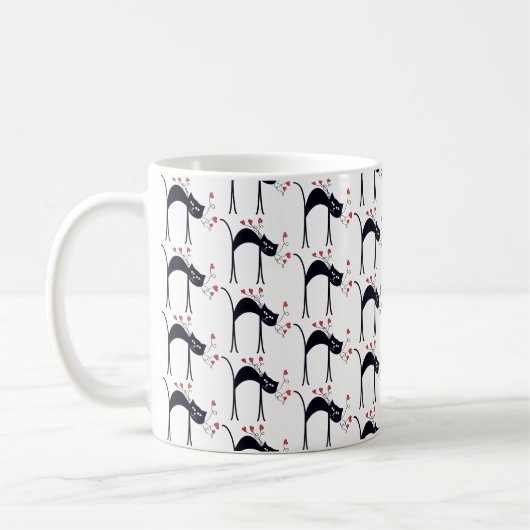 Tasse von Katzen und Herz (Links)