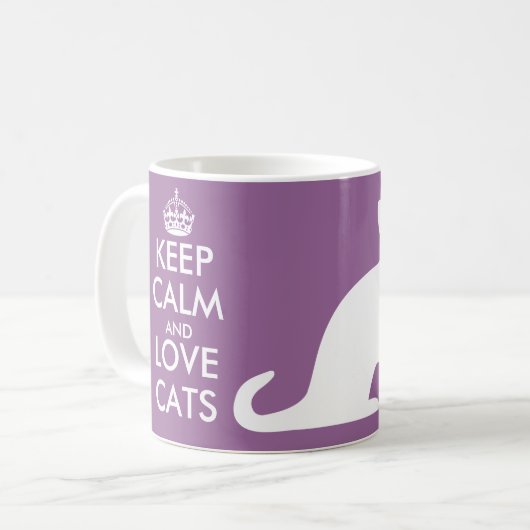 Tasse von Katzen und Lieben behalten (Vorderseite Links)