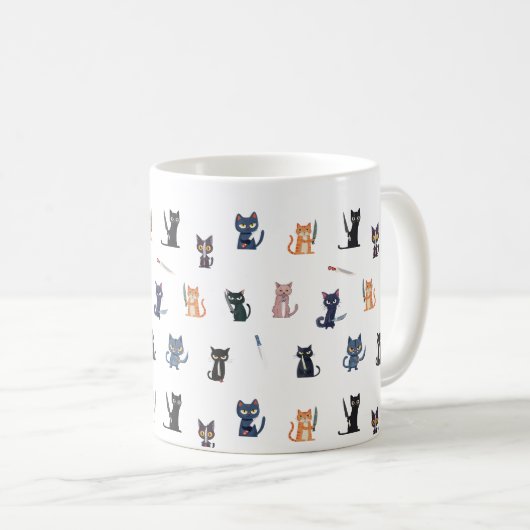 Tasse von Katzen und Messern (VorderseiteRechts)