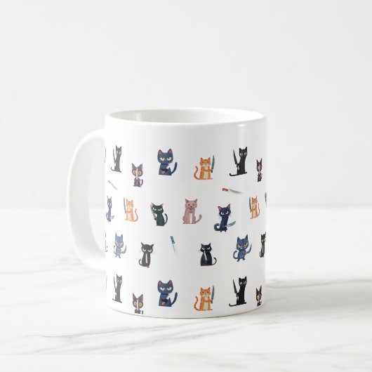Tasse von Katzen und Messern (Vorderseite Links)