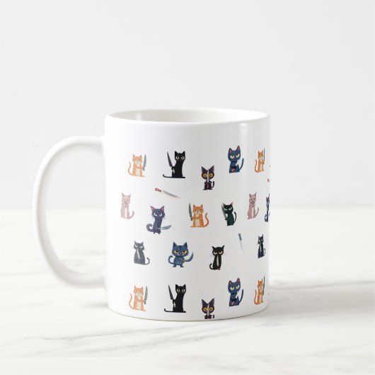Tasse von Katzen und Messern (Links)
