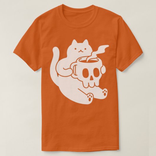 Tasse von Katzen und Schädeln T-Shirt (Design vorne)