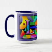 Tasse von L- und K-Monogramm-Kaffee in prizmatisch (Links)