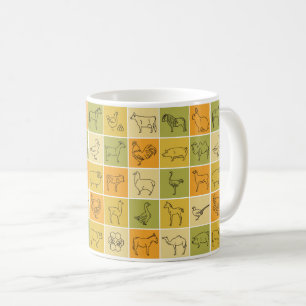 Tasse von Landtieren - Niedliche und rustikale Bau