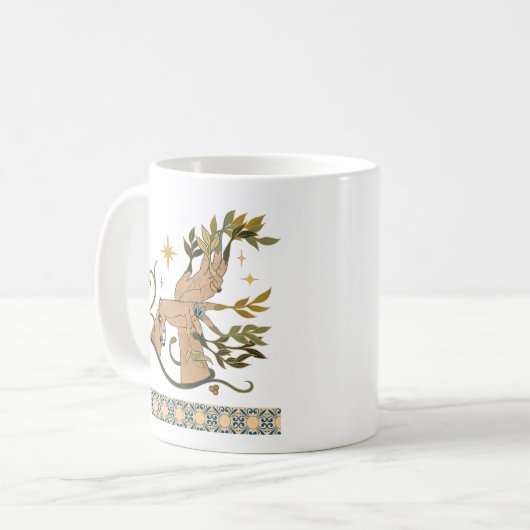 Tasse von leafy Hand Design (Vorderseite Links)