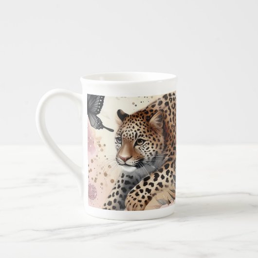 Tasse von Leopard und Rose (Links)