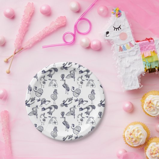 Tasse von Märchenvögeln Pappteller (Party)