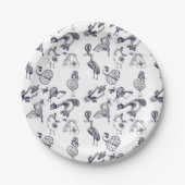 Tasse von Märchenvögeln Pappteller (Vorderseite)