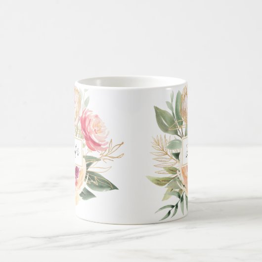 Tasse von Peony and Gold Foil Bloms (Mittel)