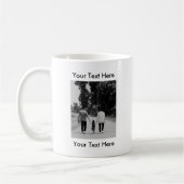 Tasse von personalisiertem Foto mit Text (Links)