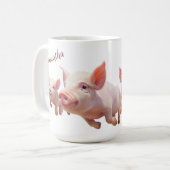 Tasse von personalisierten Schweinen (Vorderseite Links)