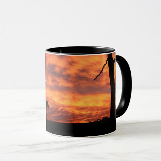 Tasse von Pferden und Sonnenaufgang (VorderseiteRechts)
