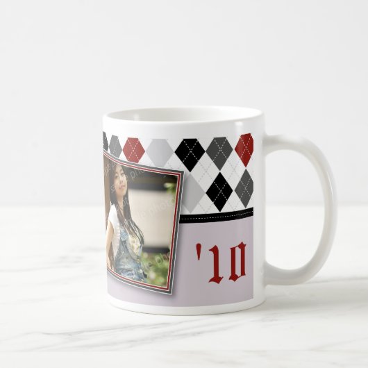 Tasse von Preppy Raute Abschluss (graues Schema) (Rechts)